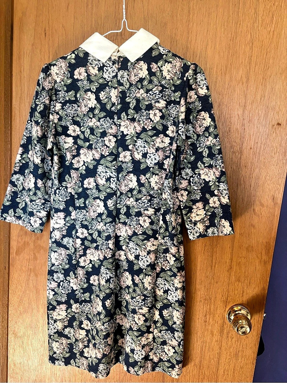 Floral Midi Dress in Blue & Pink Like New